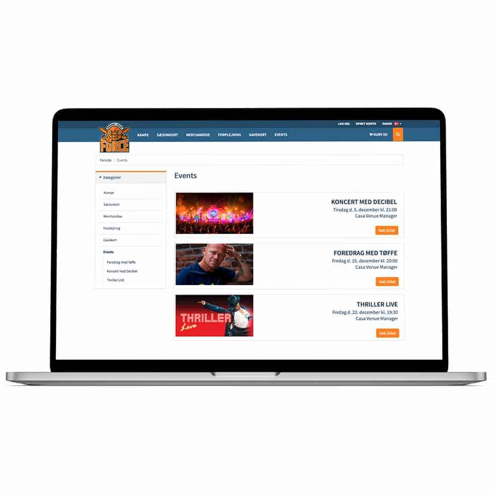 Event billetsalg igennem jeres webshop